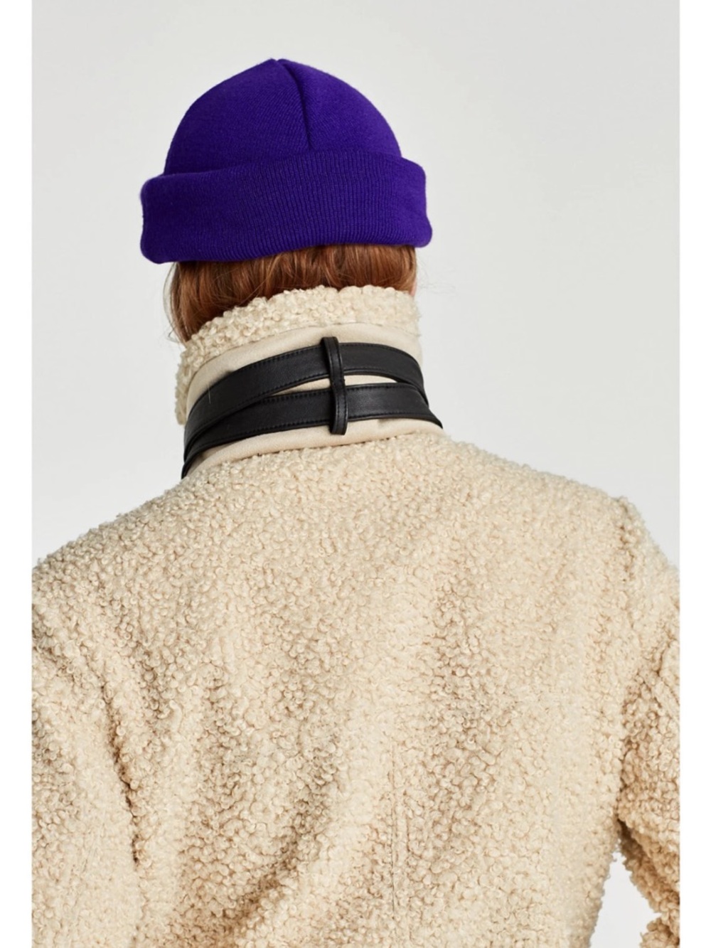 ZARA Shearling Faux Fur Teddy Aviator Moto Jacket Coat High Collar LIKE NEW - Picture 7 of 16